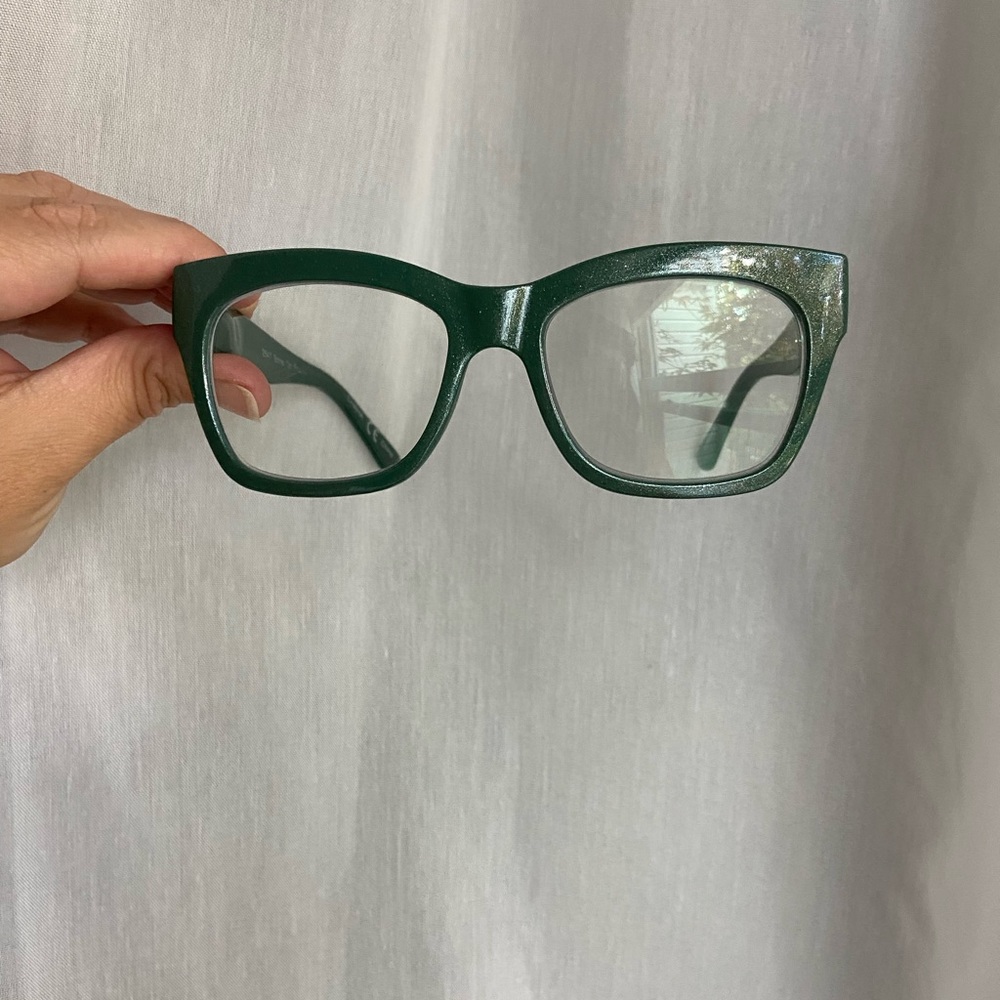 Peepers Shine On Focus Green Sparkle Blue Light Glasses +0.00